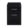 2-Drawer Mobile Pedestal File Cabinet with Lock, Black and Charcoal