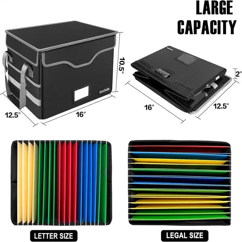 Fireproof Waterproof Document File Storage Box with Combination Lock