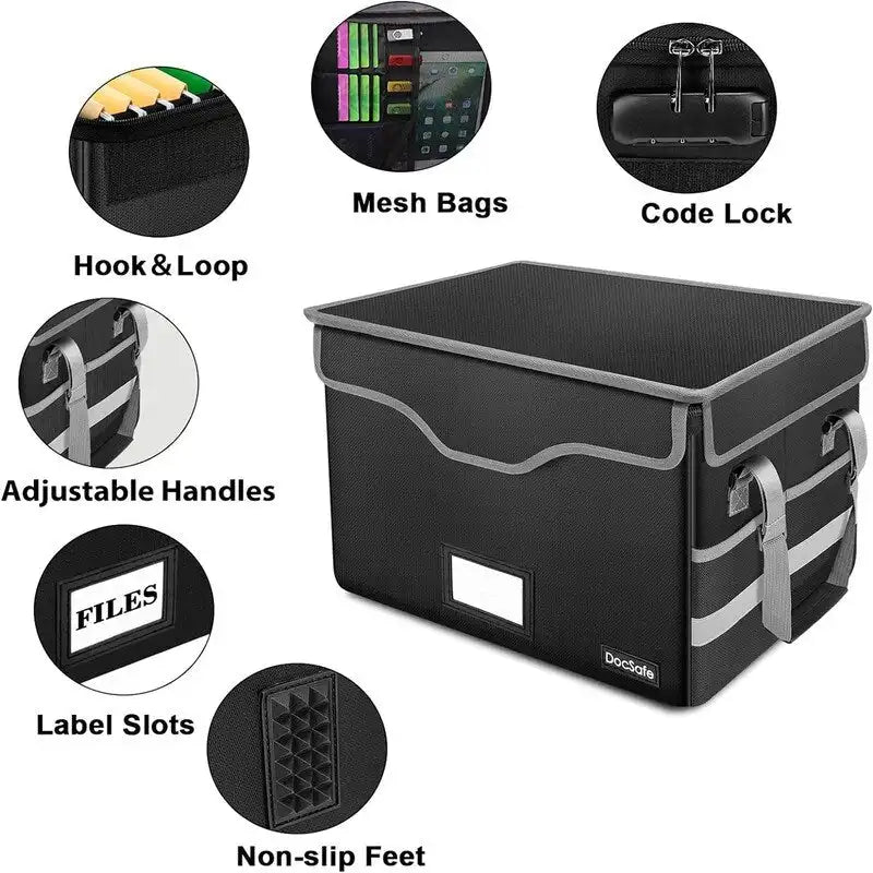 Fireproof Waterproof Document File Storage Box with Combination Lock
