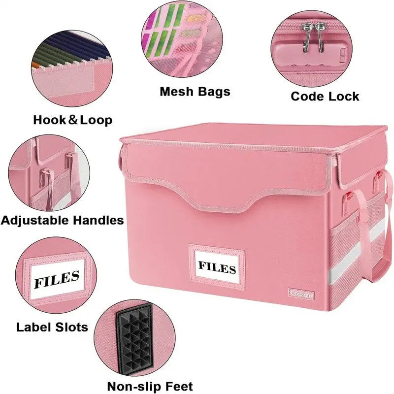 Fireproof Waterproof Document File Storage Box with Combination Lock