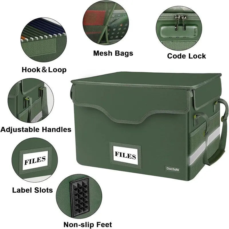 Fireproof Waterproof Document File Storage Box with Combination Lock