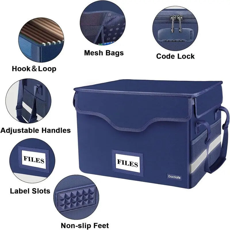 Fireproof Waterproof Document File Storage Box with Combination Lock