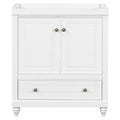 30-Inch White Freestanding Bathroom Vanity Cabinet with Double Doors and Drawer