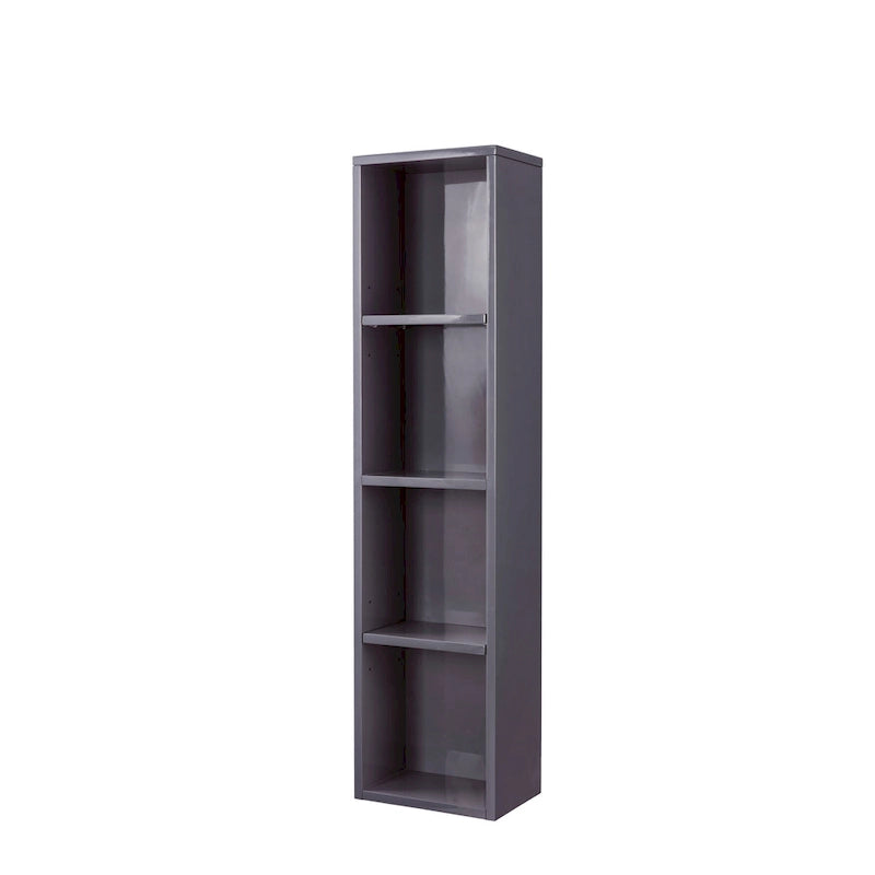 Tall Bathroom Storage Cabinet with Three Shelves Modern Gray White Walnut