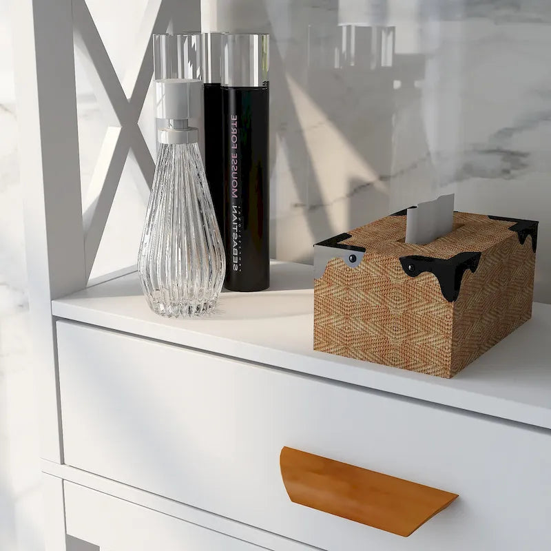White Over-Toilet Storage Cabinet with Drawer and Open Shelves