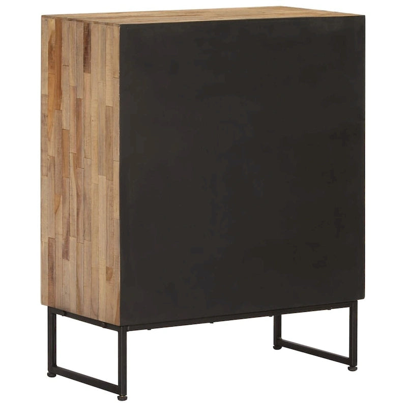 Reclaimed Teak Wood Sideboard 2 Drawers Open Shelf Brown