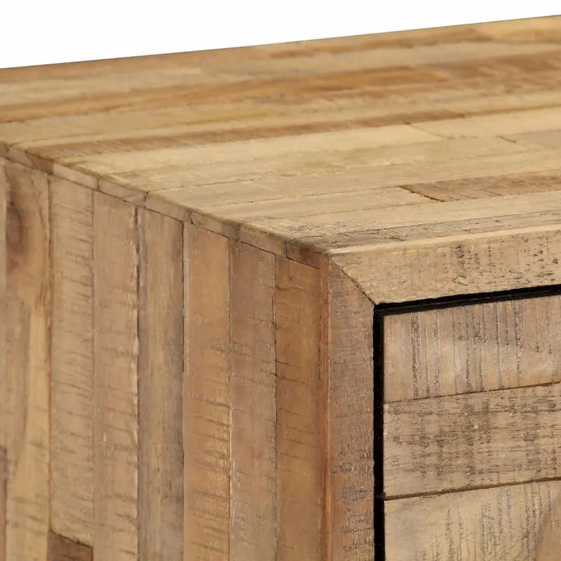 Reclaimed Teak Wood Sideboard 2 Drawers Open Shelf Brown