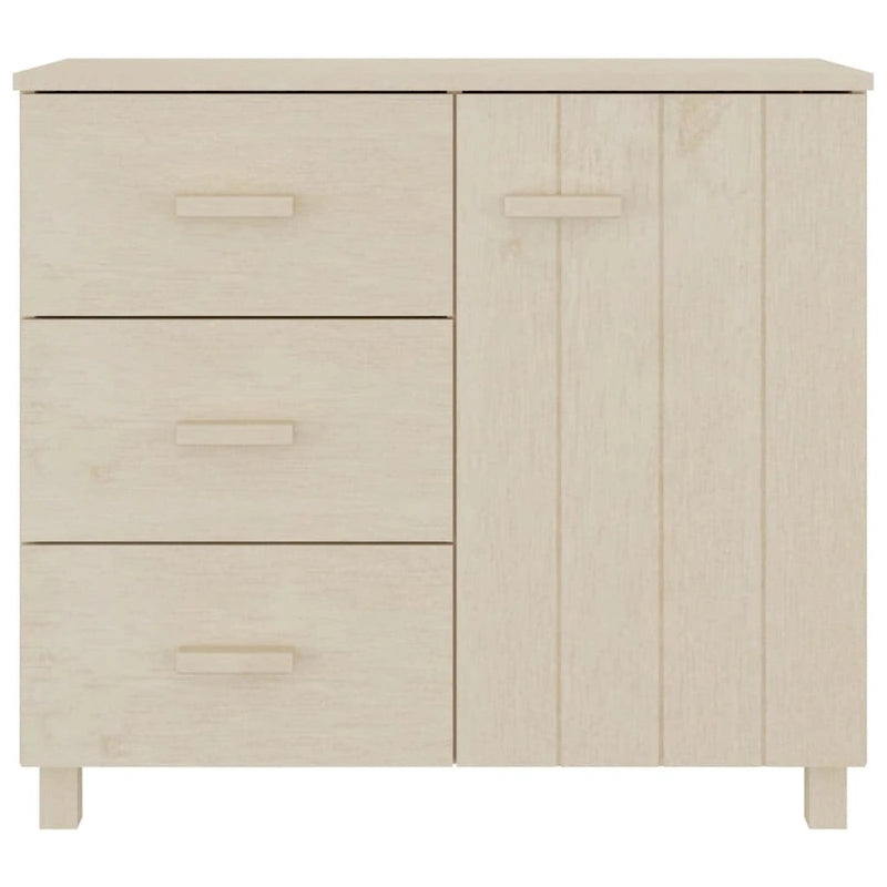 Light Gray Solid Pine Wood Sideboard Buffet Cabinet with 3 Drawers and Door