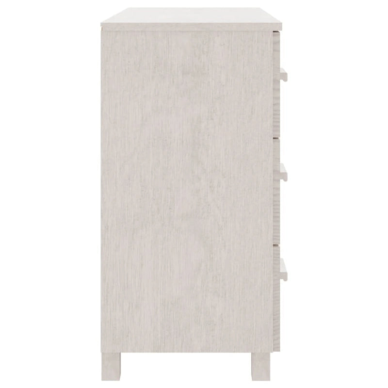 Light Gray Solid Pine Wood Sideboard Buffet Cabinet with 3 Drawers and Door