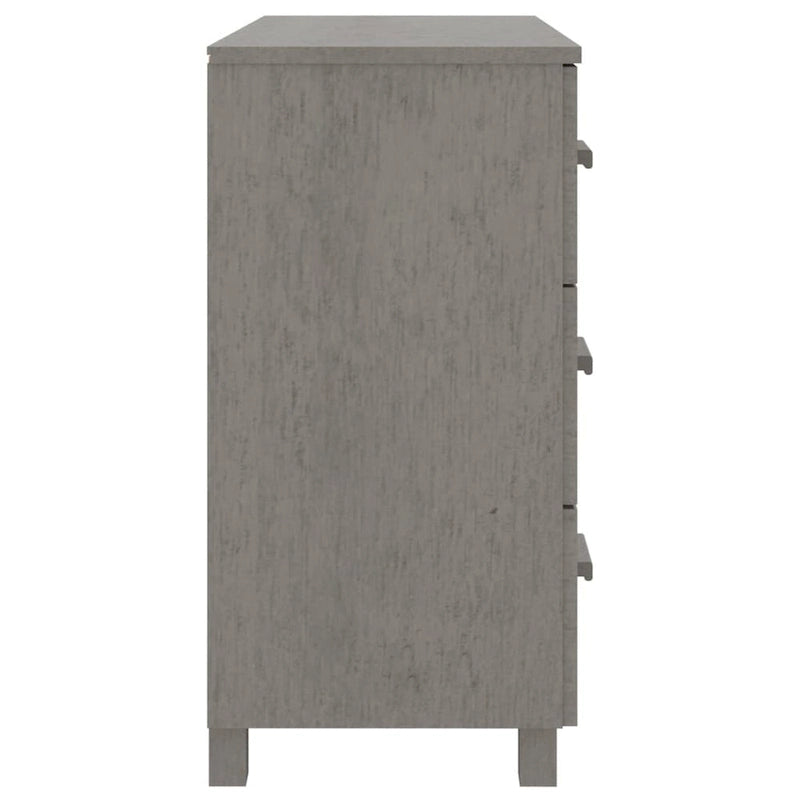 Light Gray Solid Pine Wood Sideboard Buffet Cabinet with 3 Drawers and Door