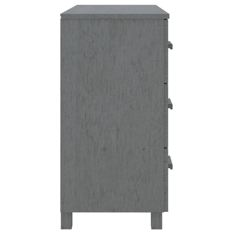 Light Gray Solid Pine Wood Sideboard Buffet Cabinet with 3 Drawers and Door
