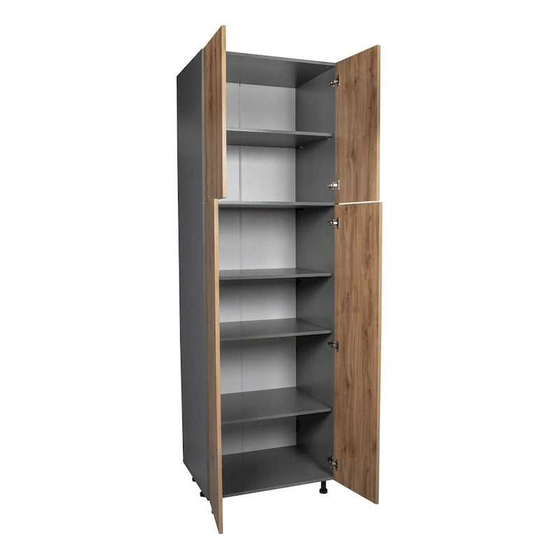 Four-Door Tall Pantry Storage Cabinet with Adjustable Shelves Multi-Color