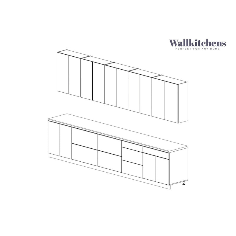 Modern Matte Black Gray Kitchen Cabinet Wall Base Unit