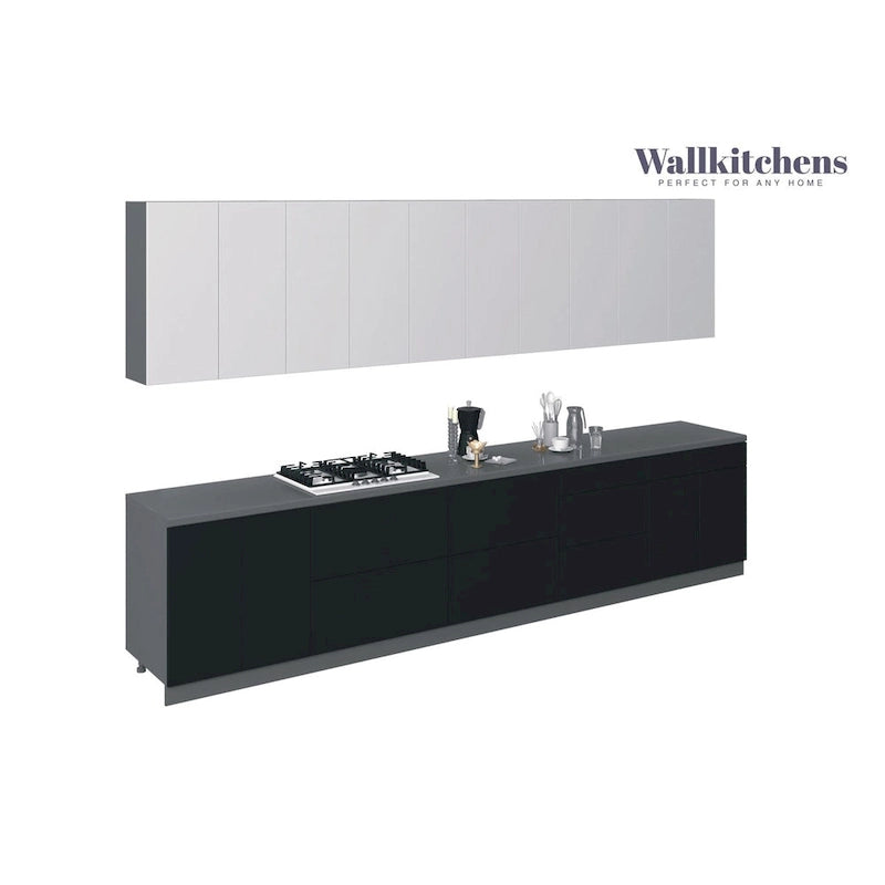 Modern Matte Black Gray Kitchen Cabinet Wall Base Unit