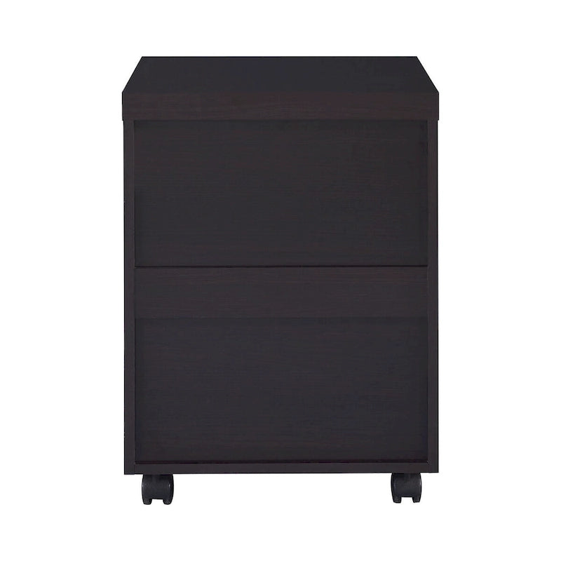 3 Drawer Mobile File Cabinet with Caster Wheels, Dark Cappuccino Brown
