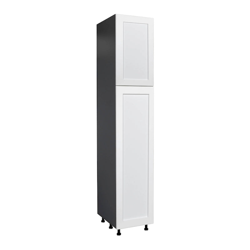 Armoire de rangement haute à double porte avec étagères réglables et charnières à fermeture amortie