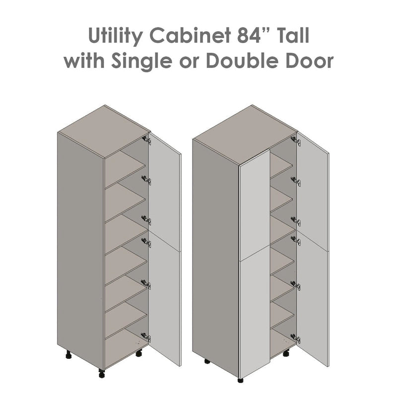 Tall Double Door Storage Cabinet with Adjustable Shelves Soft Close Hinges