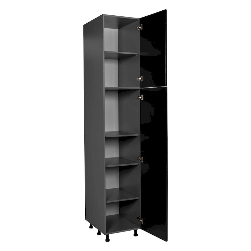 Tall Double Door Storage Cabinet with Adjustable Shelves Soft Close Hinges