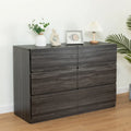 6-Drawer Wood Dresser Sideboard Storage Cabinet Brown Grey