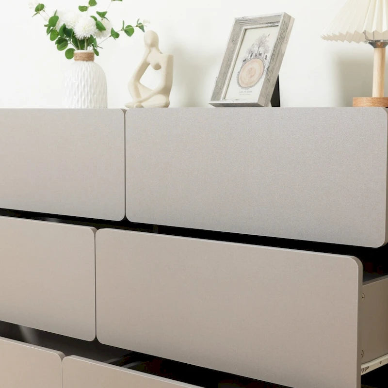6-Drawer Wood Dresser Sideboard Storage Cabinet Brown Grey