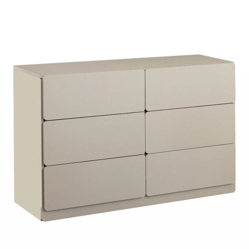 6-Drawer Wood Dresser Sideboard Storage Cabinet Brown Grey