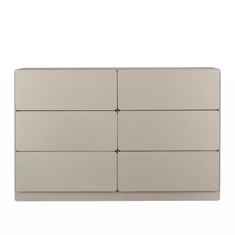 6-Drawer Wood Dresser Sideboard Storage Cabinet Brown Grey