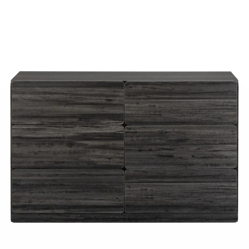 6-Drawer Wood Dresser Sideboard Storage Cabinet Brown Grey