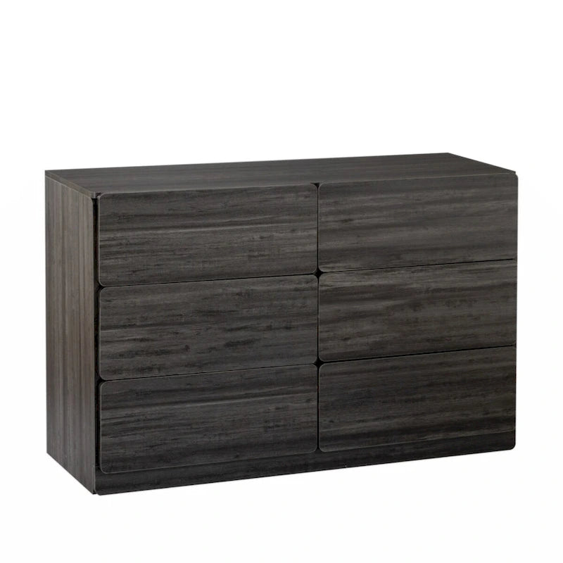 6-Drawer Wood Dresser Sideboard Storage Cabinet Brown Grey
