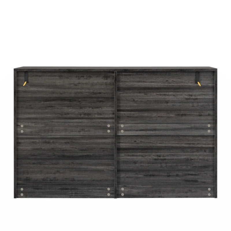 6-Drawer Wood Dresser Sideboard Storage Cabinet Brown Grey