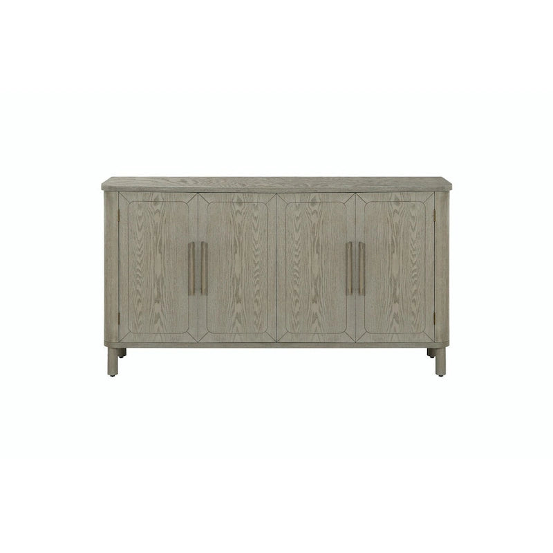 Four-Door Antique Gray Wood Grain Sideboard Storage Cabinet