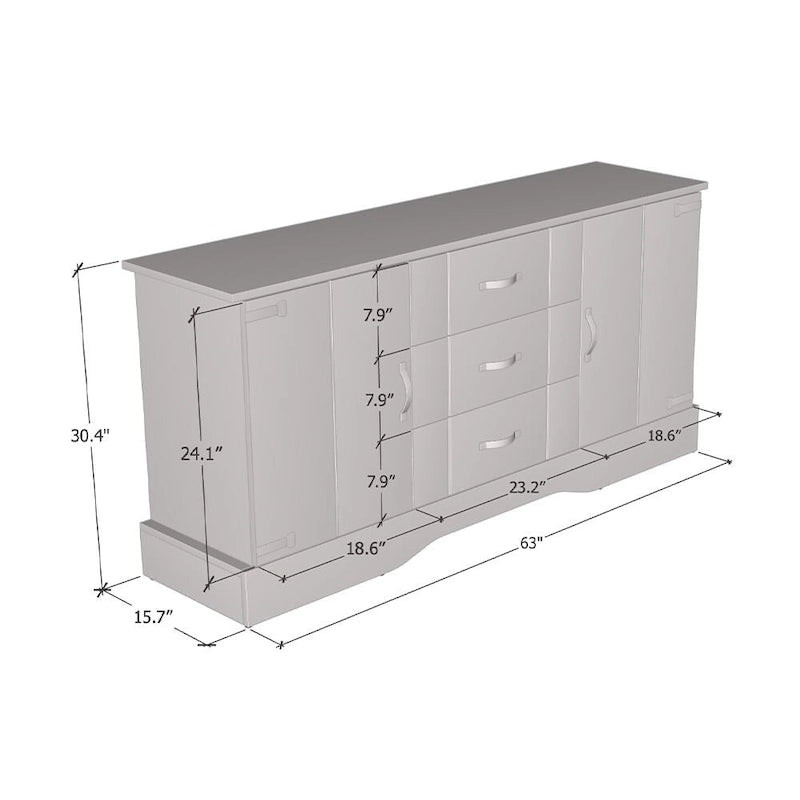 Oak Wood Large Sideboard Buffet Cabinet with Doors and Drawers