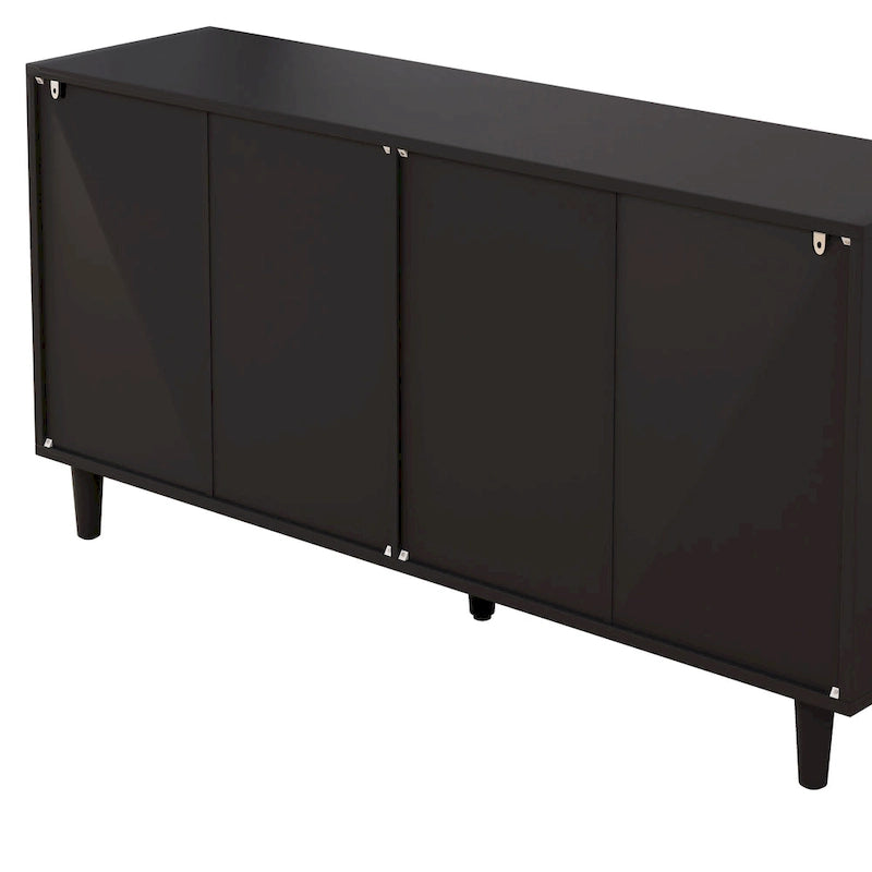 6-Drawer Rattan Dresser Storage Cabinet with Smooth Glide Black Brown