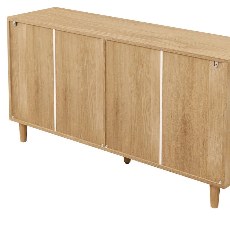 6-Drawer Rattan Dresser Storage Cabinet with Smooth Glide Black Brown