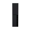 Black Tall Storage Cabinet with Wine Rack and Adjustable Shelves for Living Room