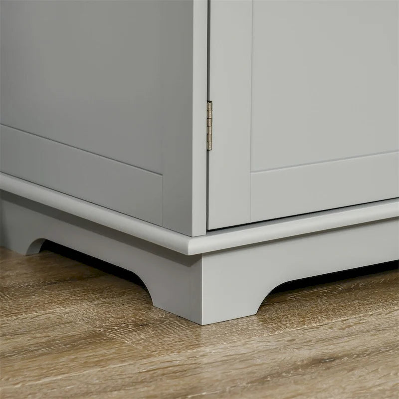 Kitchen Sideboard Cabinet with 3 Drawers and Adjustable Shelves Gray White