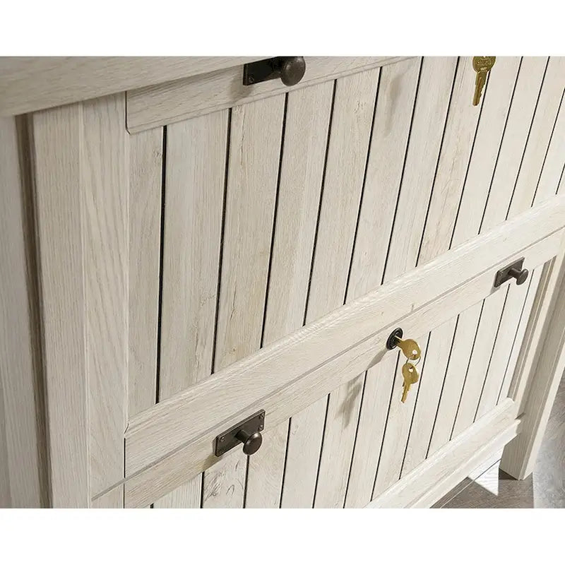 2-Drawer Lateral File Cabinet with Lock Slat-Front Chalked White