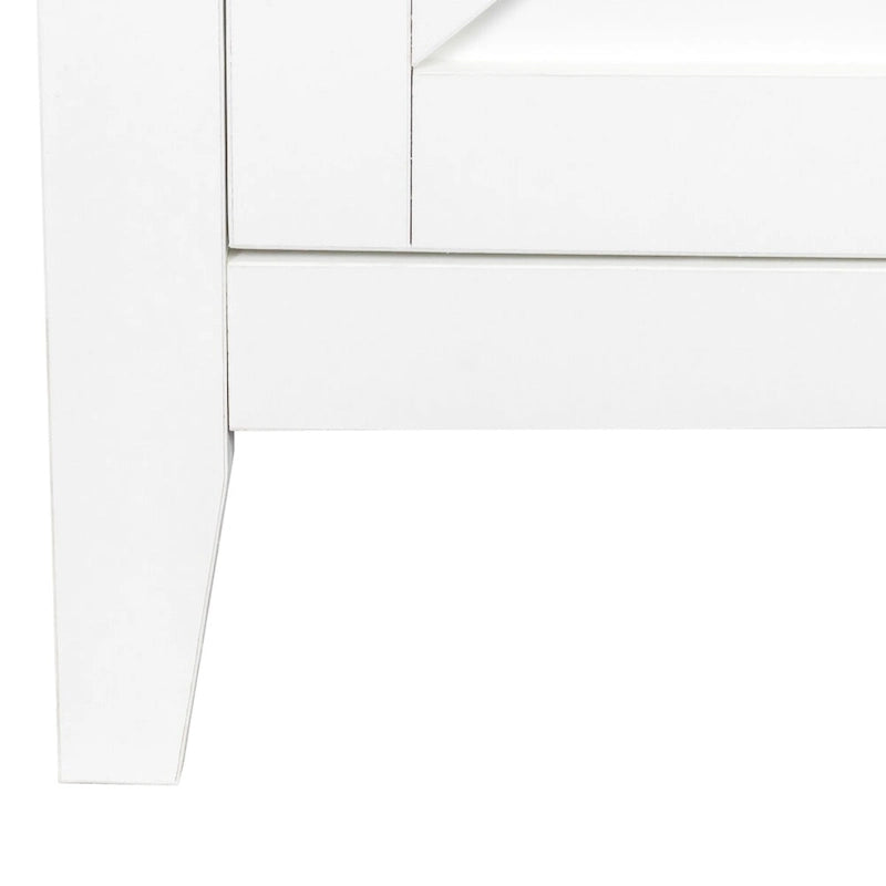 Freestanding Sideboard Storage Cabinet with 4 Barn Doors Open Shelves White Black