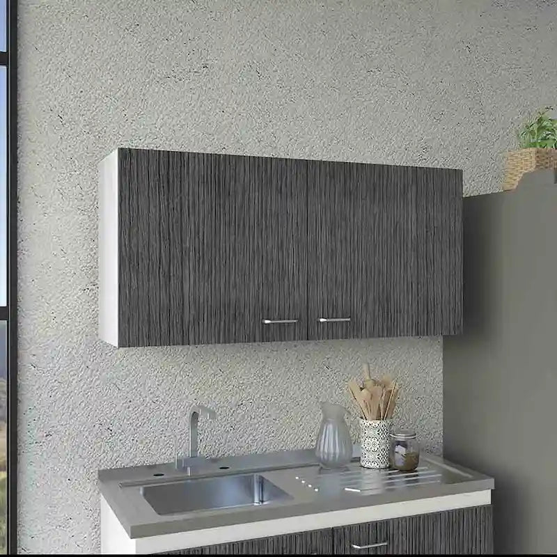 Wall Mounted Double Door Cabinet with Internal Shelf White Finish