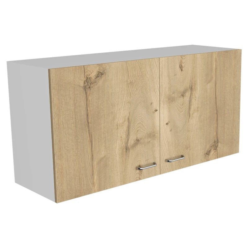Wall Mounted Double Door Cabinet with Internal Shelf White Finish