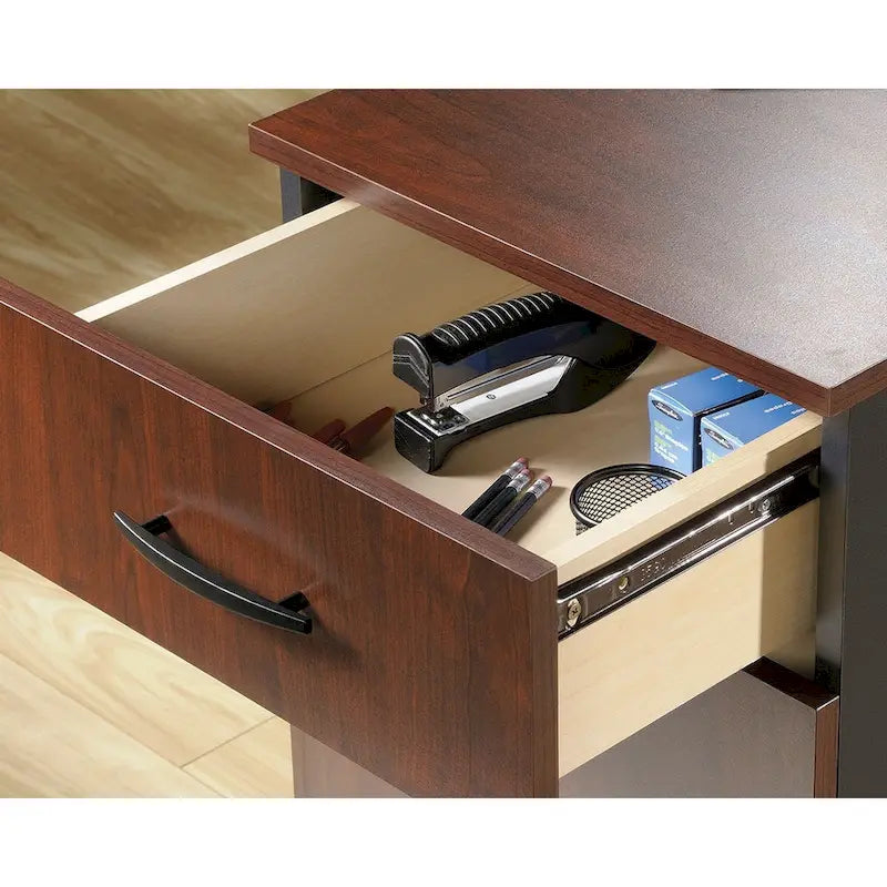 3-Drawer File Cabinet with Lock Classic Cherry Soft Black