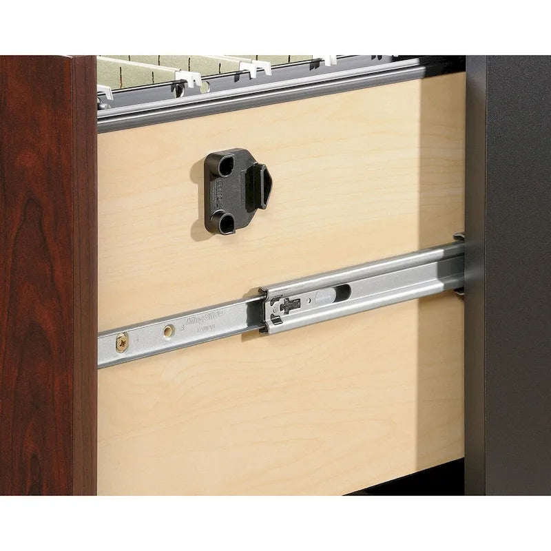 3-Drawer File Cabinet with Lock Classic Cherry Soft Black