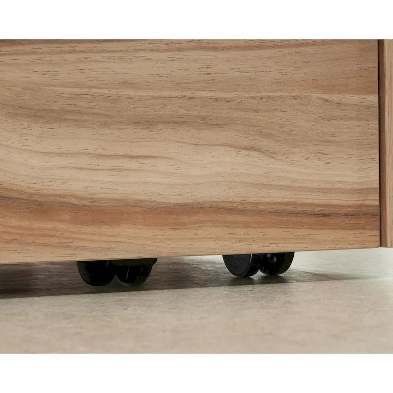 3-Drawer Mobile File Pedestal Cabinet with Casters Pebble Pine Wood
