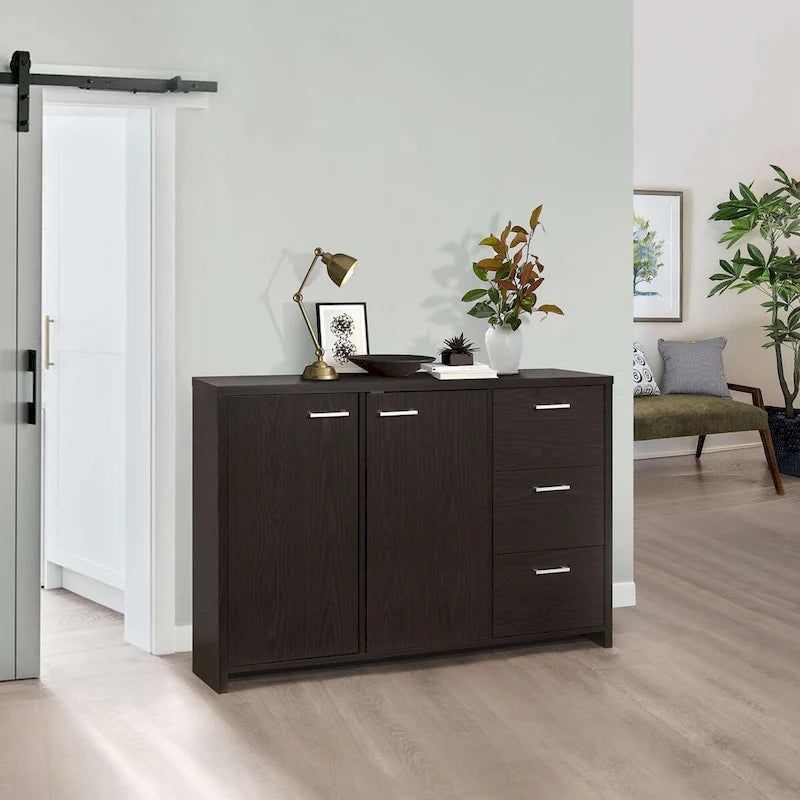 Sideboard Buffet Storage Cabinet, Oak Chocolate