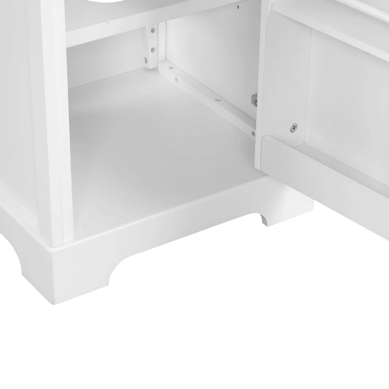 20-Inch White Bathroom Vanity Cabinet with Ceramic Sink Soft-Close Door