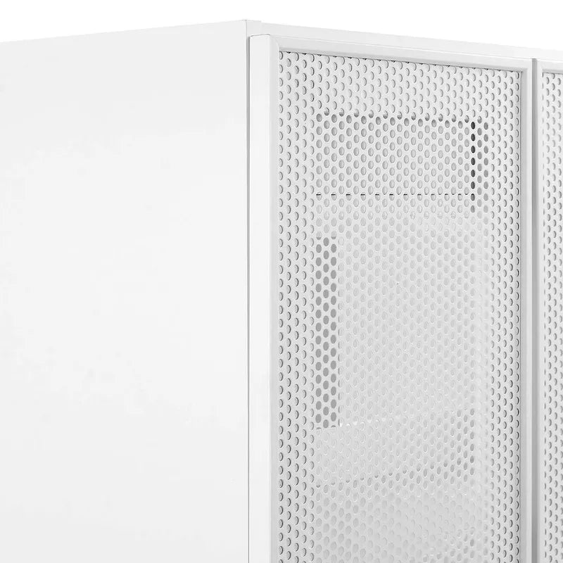 24 Perforated Metal Double Door Bathroom Vanity Cabinet White Oak