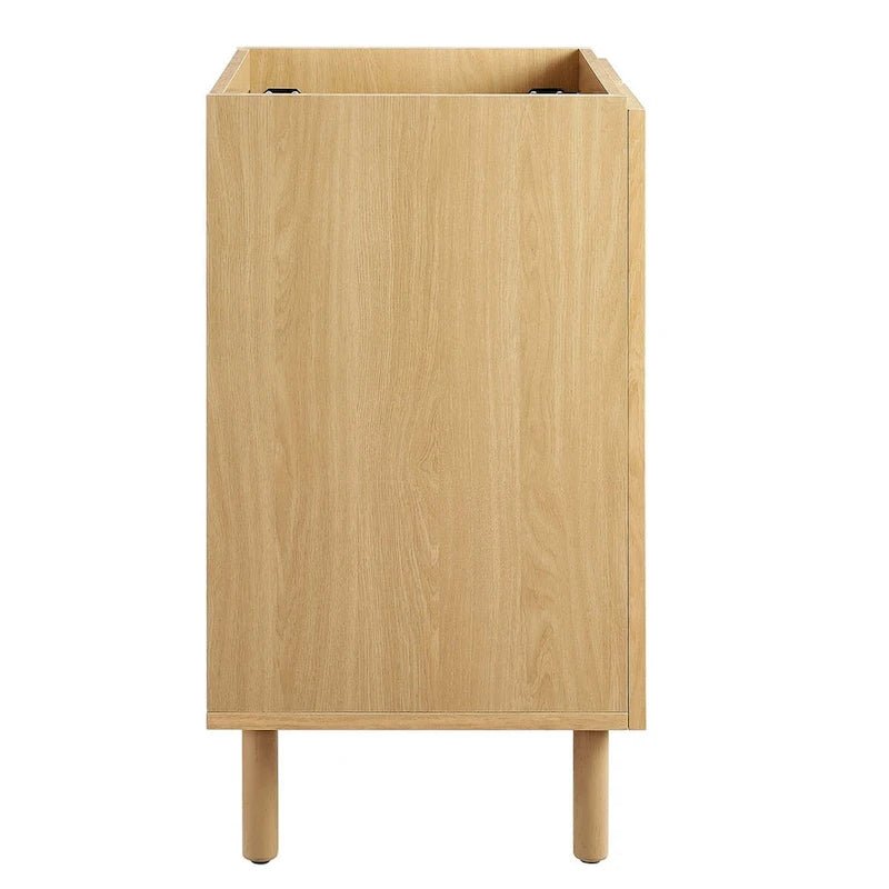 24 Perforated Metal Double Door Bathroom Vanity Cabinet White Oak