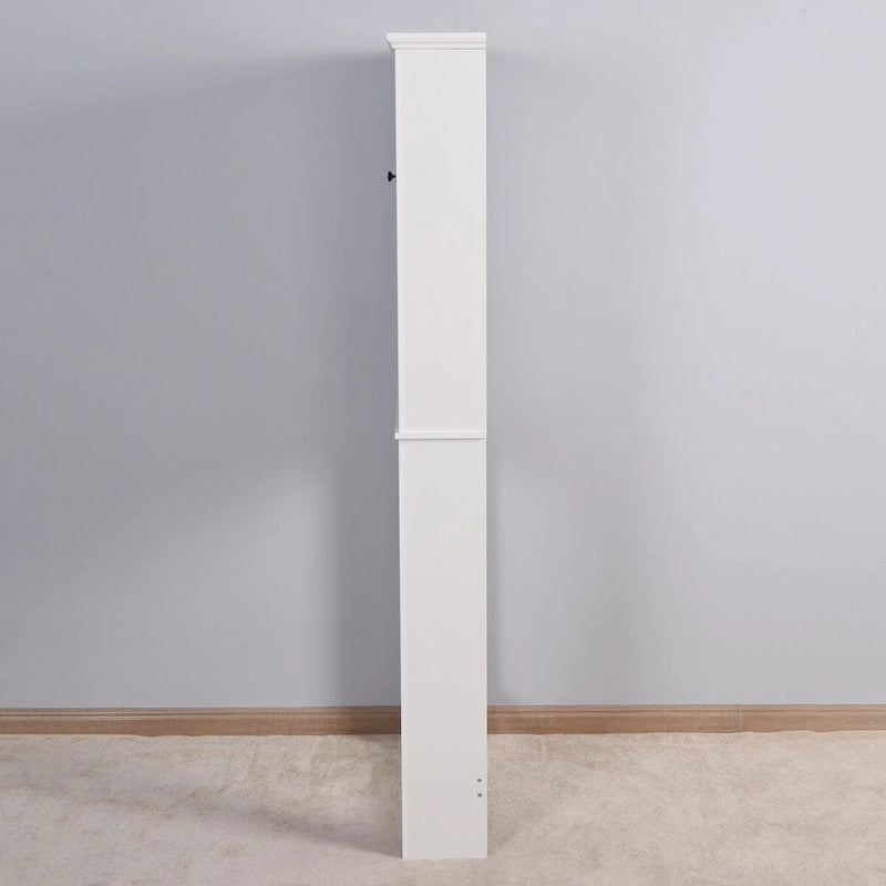 Over-Toilet Bathroom Storage Cabinet with Double Doors and Adjustable Shelf White