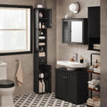 Tall Bathroom Storage Cabinet with Drawer and Adjustable Shelves, Black