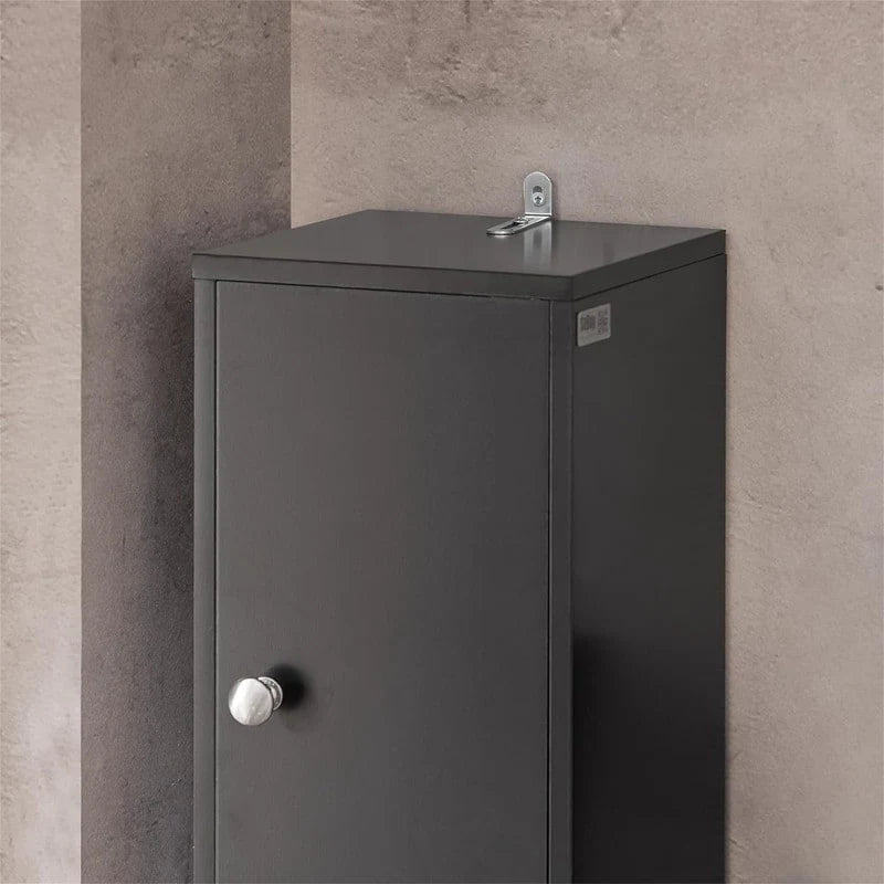 Tall Bathroom Storage Cabinet with Drawer and Adjustable Shelves, Black