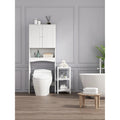 Over-The-Toilet Storage Cabinet with Open Shelf and Doors Matte White